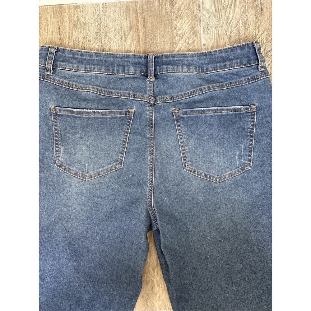 Y2K Rhinestone Embellished Jeans Mid-Rise 14 Bling Floral Sparkle Boho Festival - Picture 8 of 13